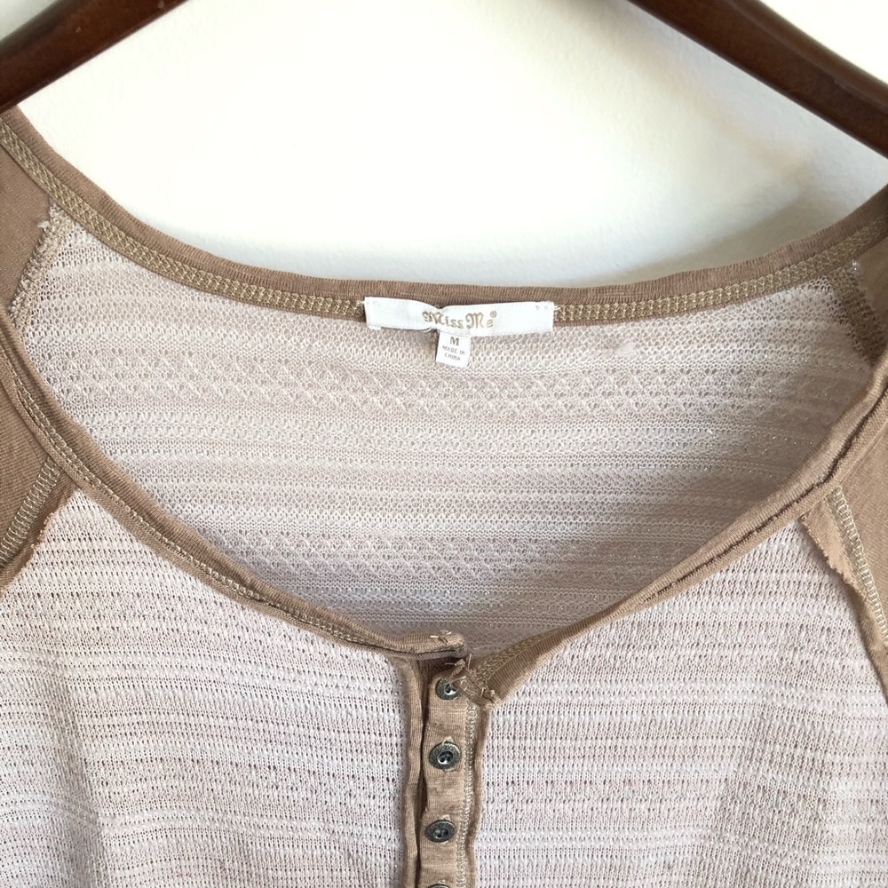 Miss Me Raglan Henley Top - Picture 5 of 8